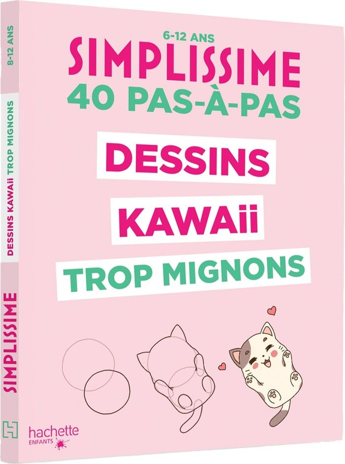 Couverture du livre « Dessins kawaii trop mignons : 40 pas-à-pas » de Jindorow, librairie Les Contes Infusés à Corte