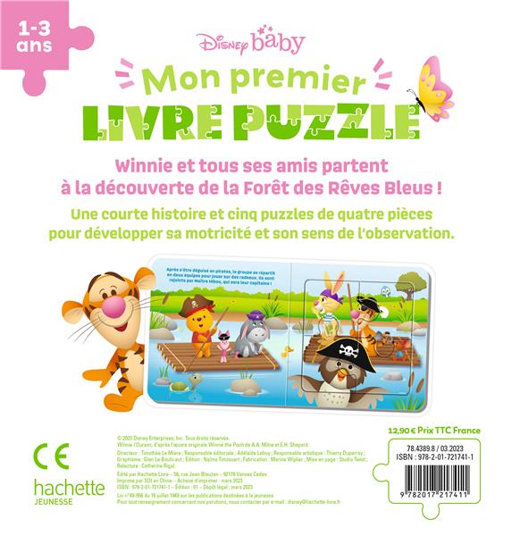 Quatrième de couverture de « DISNEY BABY - MON PREMIER LIVRE PUZZLE - 4 PIECES - WINNIE ET LA FORET »
