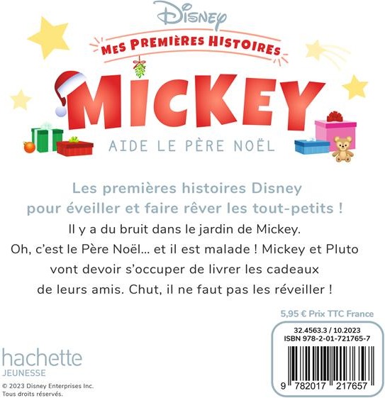Quatrième de couverture de « DISNEY - MES PREMIERES HISTOIRES - MICKEY AIDE LE PERE NOEL »
