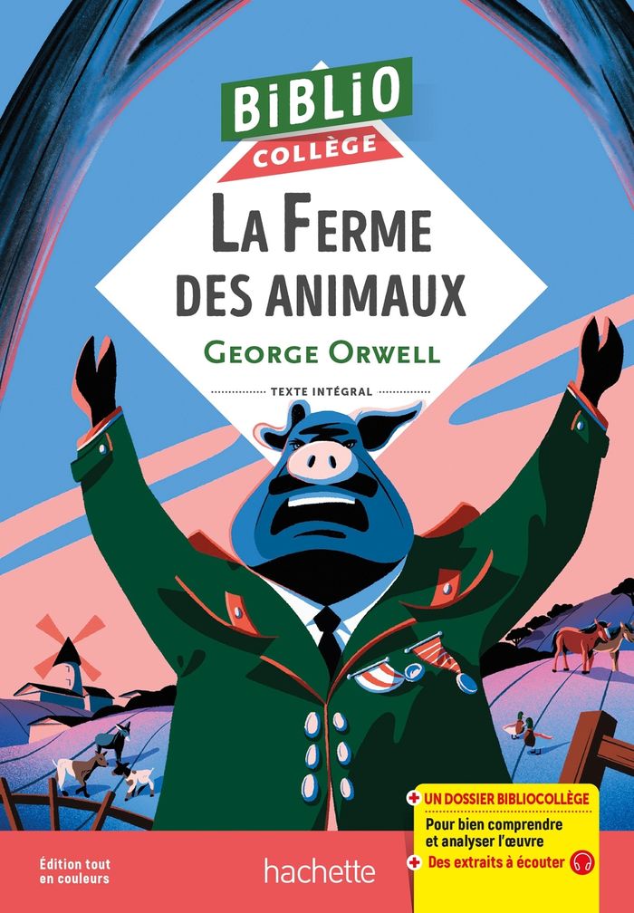 Couverture du livre « La ferme des animaux : texte intégral » de George Orwell, librairie Les Contes Infusés à Corte
