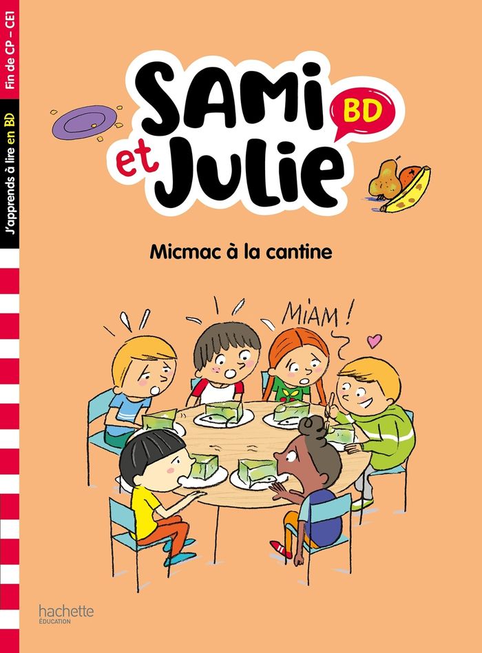 Couverture du livre « Sami et Julie BD : micmac à la cantine » de Sandra Lebrun, librairie Les Contes Infusés à Corte