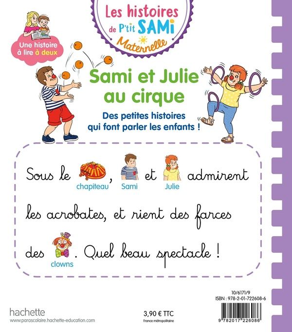 Quatrième de couverture de « Sami et Julie au cirque »