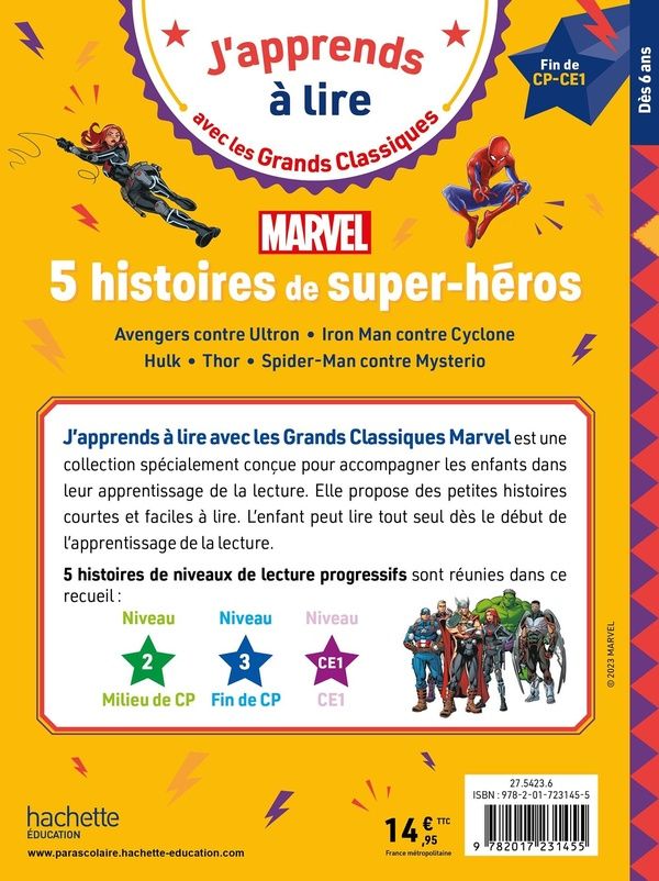 Quatrième de couverture de « 5 histoires de super-héros Marvel »