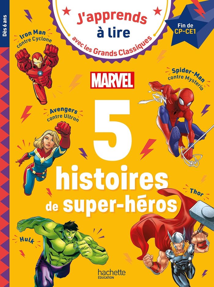 Couverture du livre « 5 histoires de super-héros Marvel » de Isabelle Albertin, librairie Les Contes Infusés à Corte