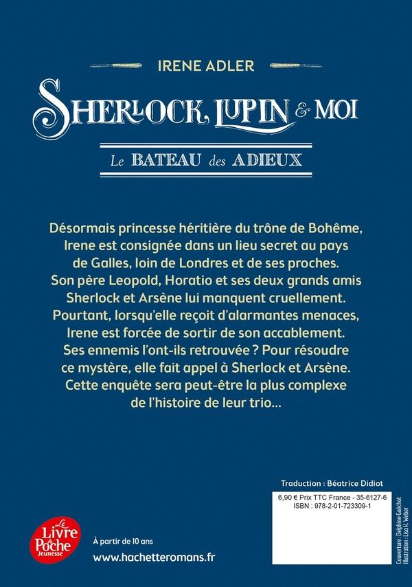 Quatrième de couverture de « SHERLOCK, LUPIN ET MOI - TOME 12 - LE BATEAU DES ADIEUX »