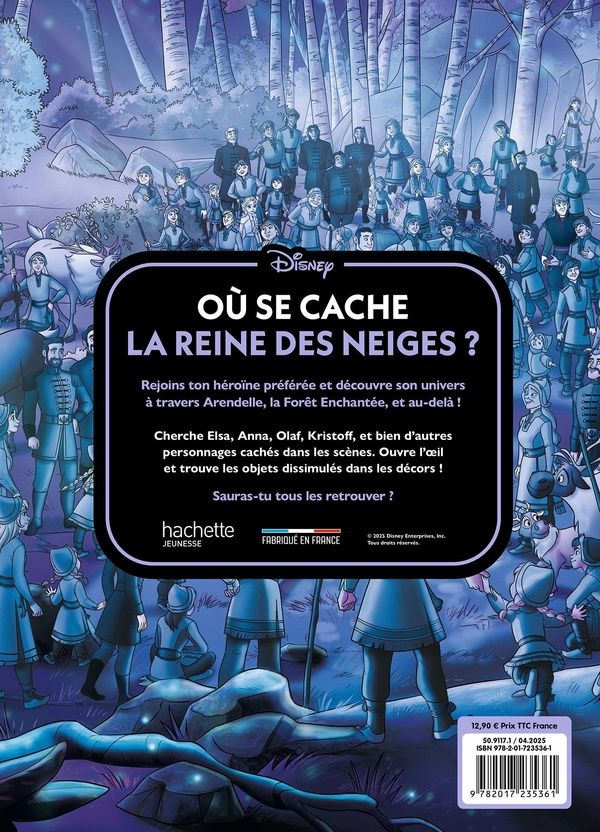 Quatrième de couverture de « Où se cache la reine des neiges ? : retrouve-la en parcourant son royaume ! »