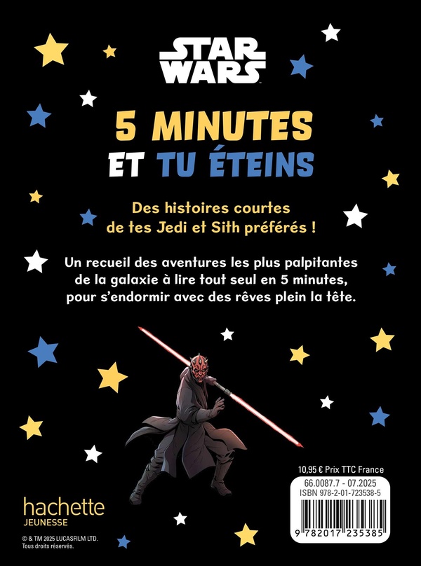 Quatrième de couverture de « 5 minutes et tu éteins : Star wars, aventures galactiques »