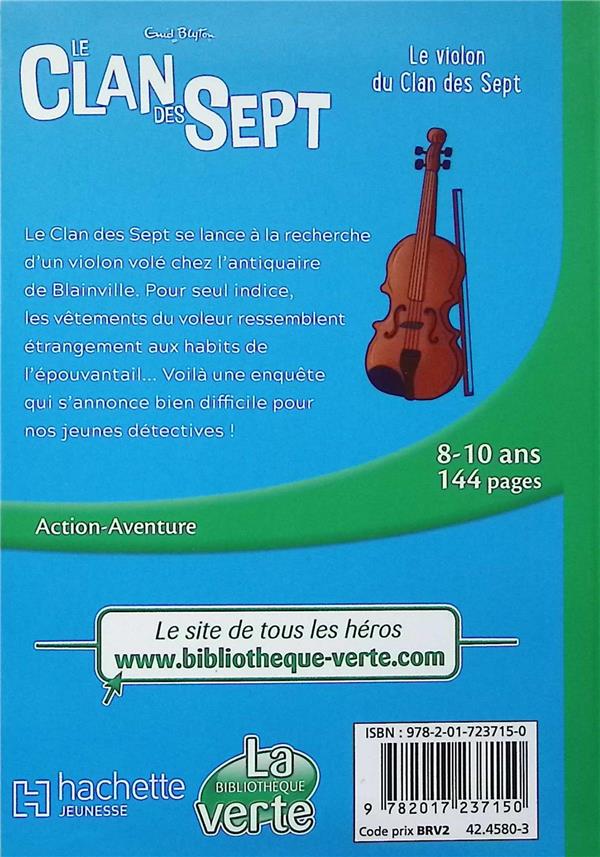 Quatrième de couverture de « Le violon du clan des Sept »