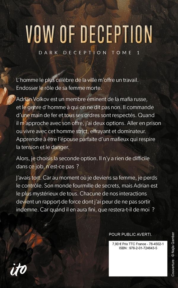 Quatrième de couverture de « Vow of deception »