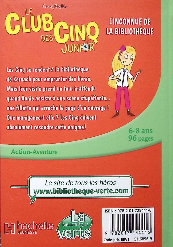 Quatrième de couverture de « L'inconnue de la bibliothèque »