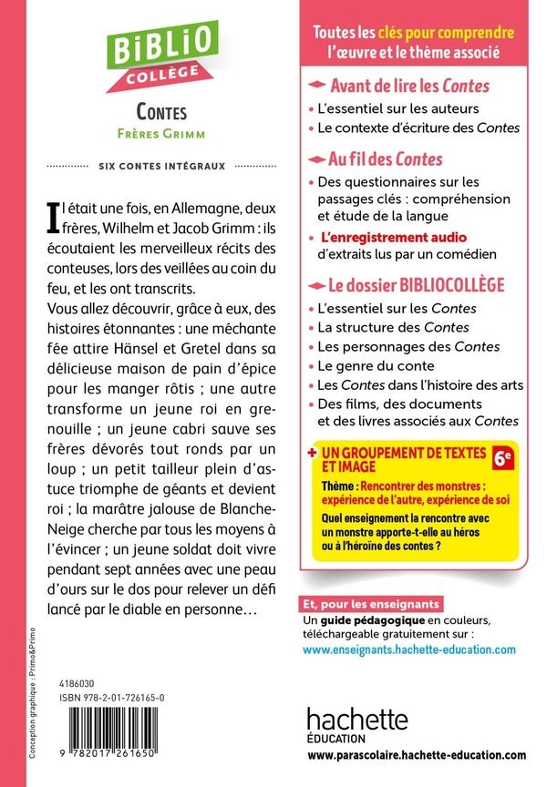 Quatrième de couverture de « Contes de l'enfance et du foyer »