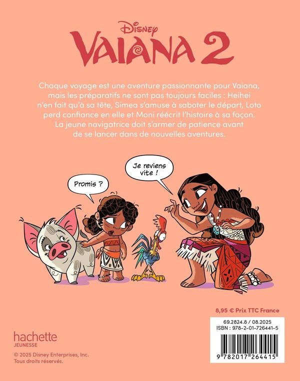 Quatrième de couverture de « Vaiana 2 : les nouvelles aventures »