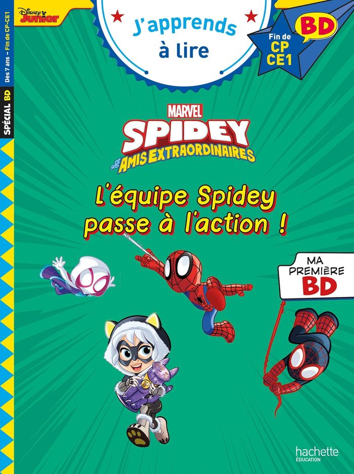 Couverture du livre « L'équipe Spidey passe à l'action ! », librairie Les Contes Infusés à Corte