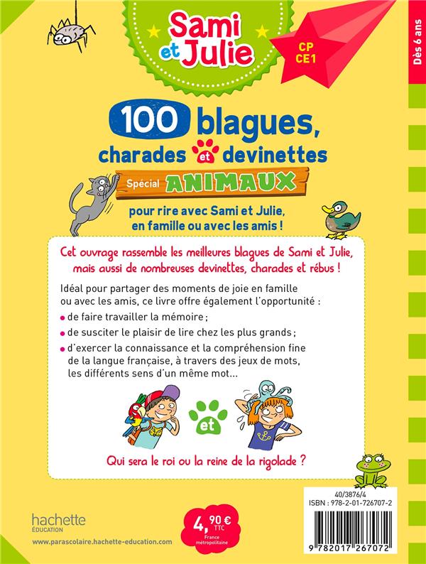 Quatrième de couverture de « 100 blagues, charades et devinettes : spécial animaux »