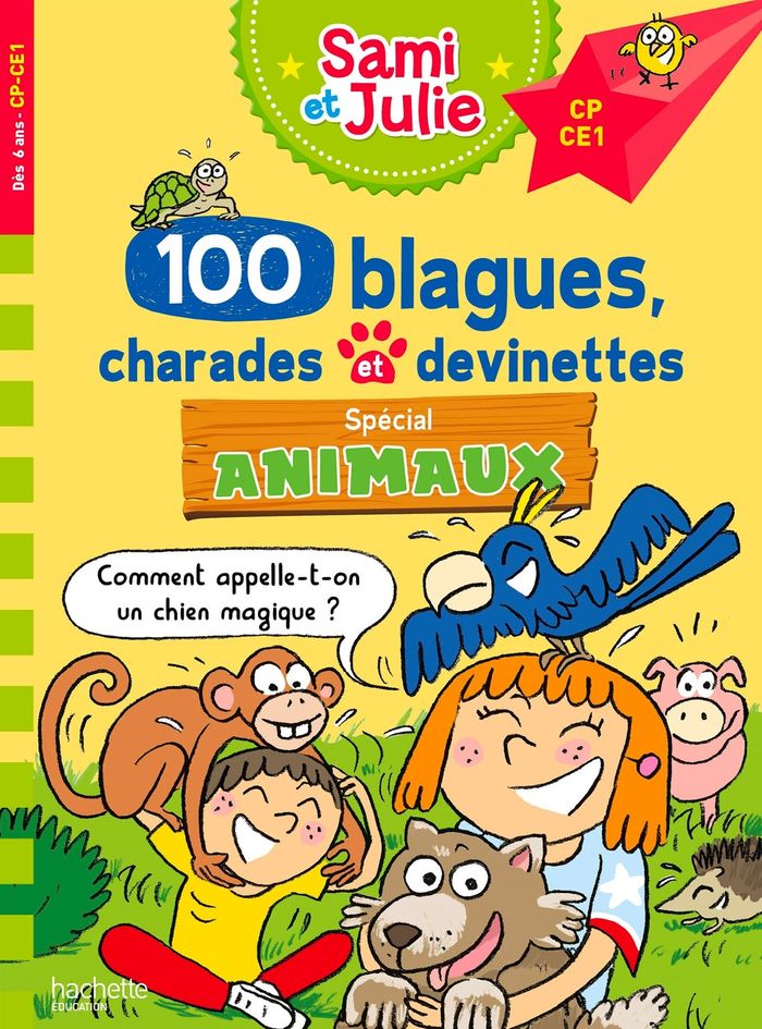 Couverture du livre « 100 blagues, charades et devinettes : spécial animaux », librairie Les Contes Infusés à Corte