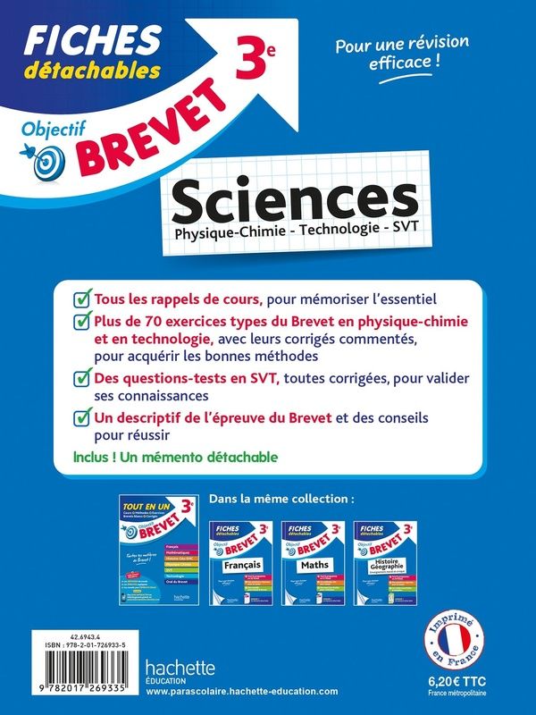 Quatrième de couverture de « Sciences : physique-chimie, technologie, SVT »