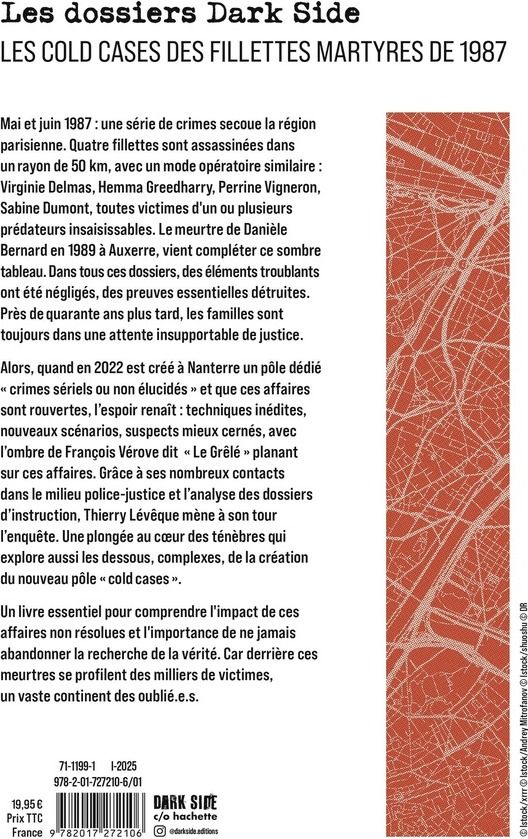 Quatrième de couverture de « Le continent des oublié(e)s : les cold cases des fillettes martyres de 1987 »