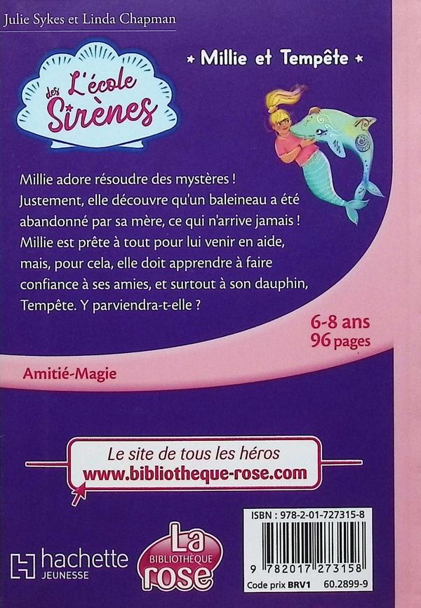 Quatrième de couverture de « L'ECOLE DES SIRENES - T05 - L'ECOLE DES SIRENES 05 - MILLIE ET TEMPETE »