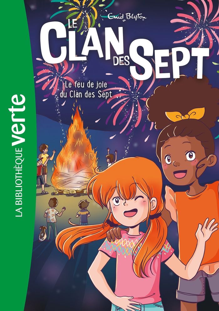 Couverture du livre « LE CLAN DES SEPT - T11 - LE CLAN DES SEPT NED 11 - LE FEU DE JOIE DU CLAN DES SEPT » de Enid Blyton, librairie Les Contes Infusés à Corte