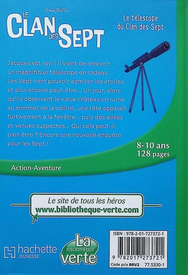 Quatrième de couverture de « Le télescope du clan des Sept »