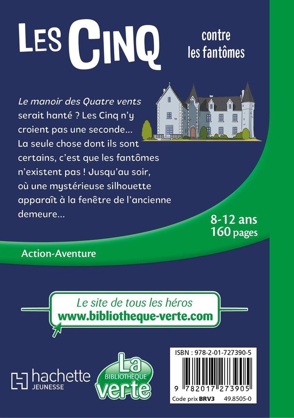 Quatrième de couverture de « Les Cinq contre les fantômes »