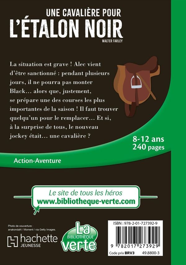 Quatrième de couverture de « L'ETALON NOIR - T18 - L'ETALON NOIR NED 18 - UNE CAVALIERE POUR L'ETALON NOIR »