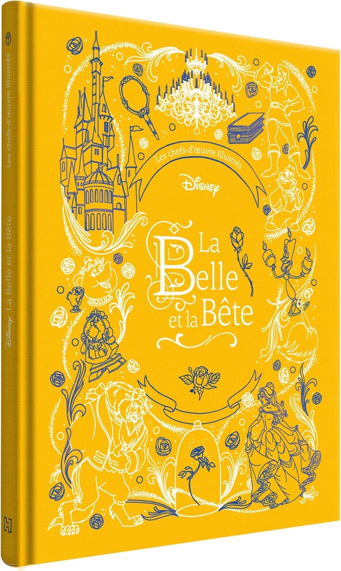 Couverture du livre « LA BELLE ET LA BETE - LES CHEFS-D'OEUVRE ILLUSTRES DISNEY - DISNEY PRINCESSES » de Xxx, librairie Les Contes Infusés à Corte