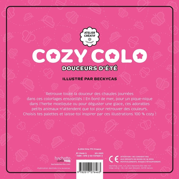 Quatrième de couverture de « COZY COLO - DOUCEURS D'ETE »