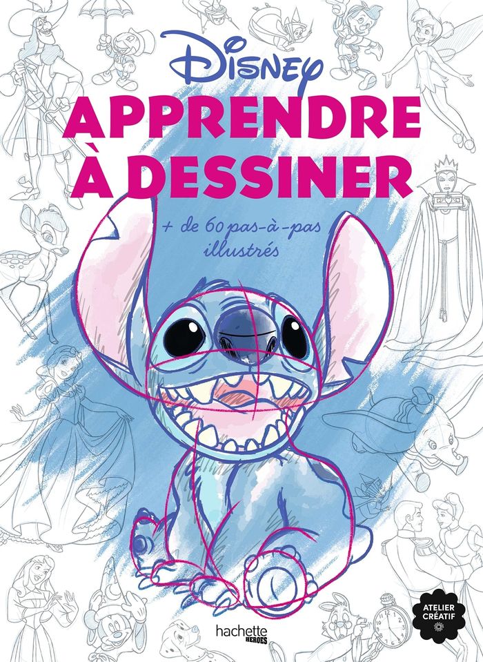 Couverture du livre « Apprendre à dessiner : + de 60 pas-à-pas illustrés » de Walt Disney company, librairie Les Contes Infusés à Corte