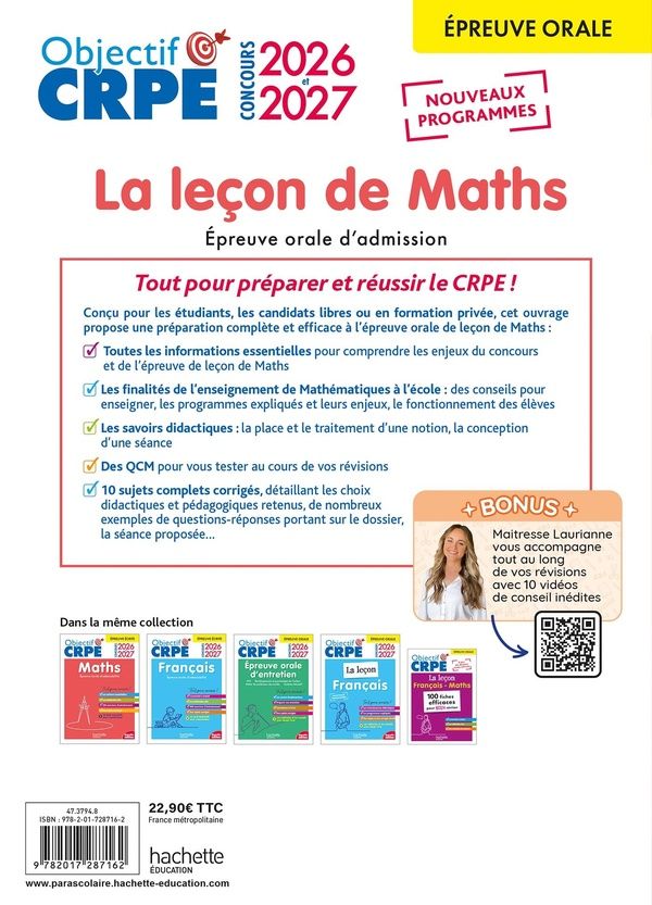 Quatrième de couverture de « Maths : la leçon »