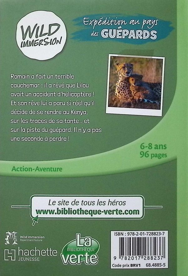 Quatrième de couverture de « Expédition au pays des guépards »