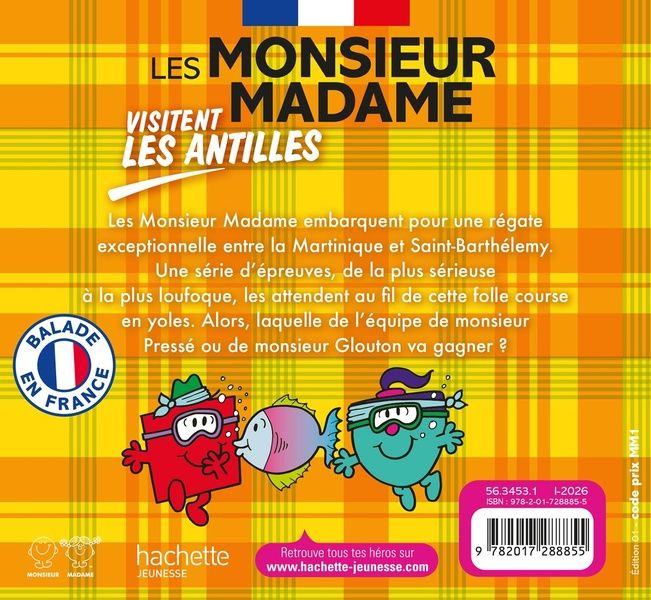 Quatrième de couverture de « Les Monsieur Madame visitent les Antilles »