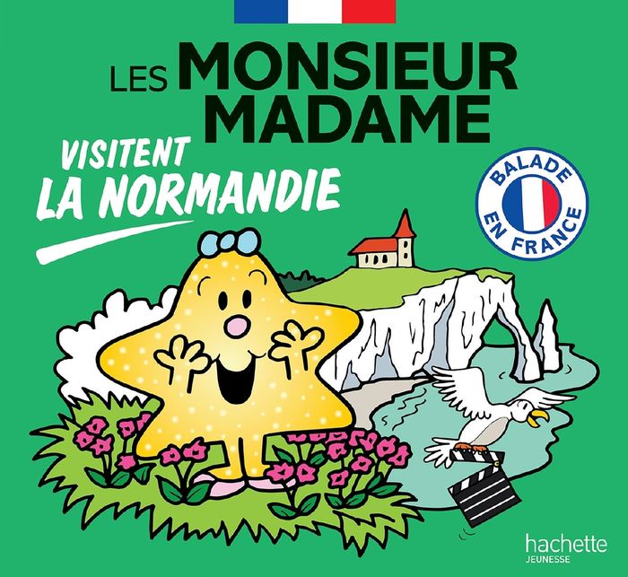 Couverture du livre « Les Monsieur Madame visitent la Normandie » de Marine Baudouin, librairie Les Contes Infusés à Corte