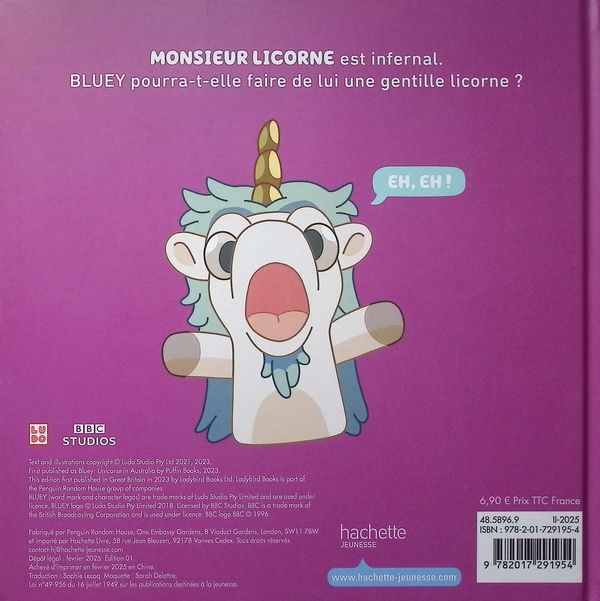 Quatrième de couverture de « Monsieur Licorne »