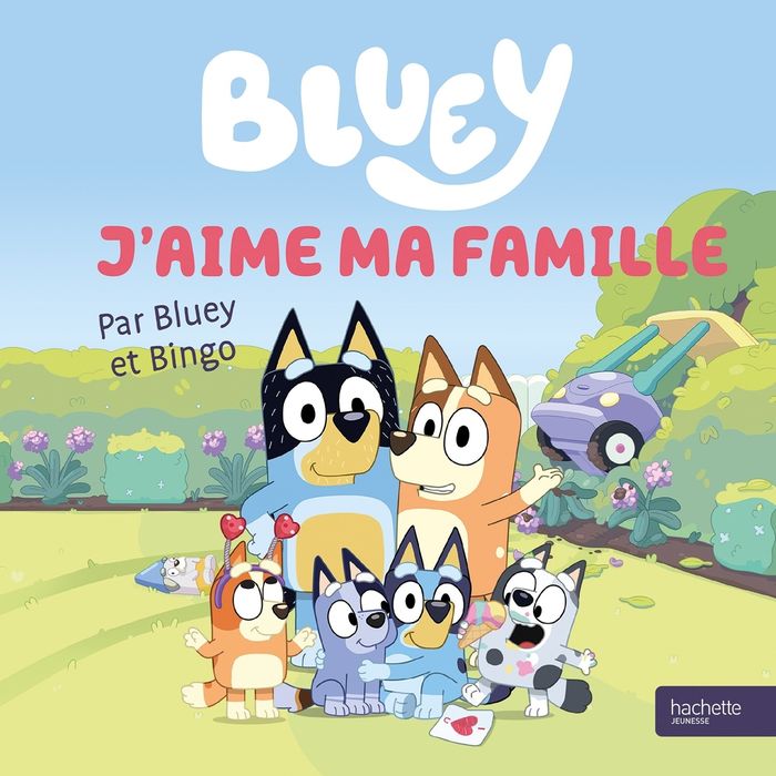 Couverture du livre « J'aime ma famille : par Bluey et Bingo » de Collectif, librairie Les Contes Infusés à Corte