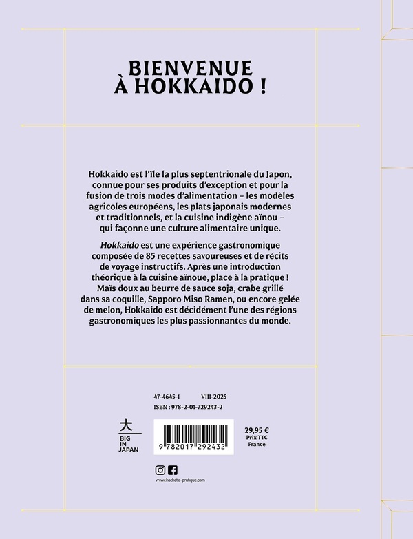 Quatrième de couverture de « Hokkaido : recettes de la mer, des champs et des terres »