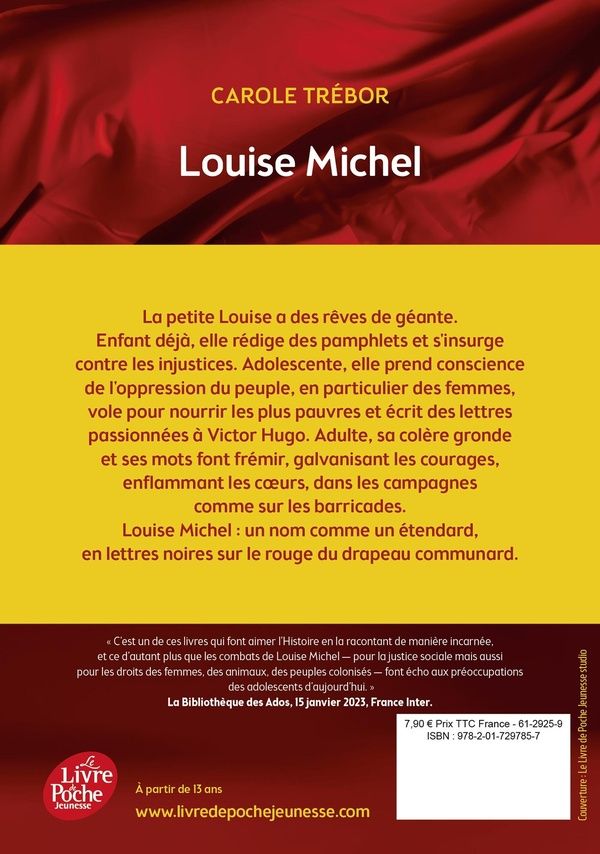 Quatrième de couverture de « Louise Michel : je suis tout en orage »