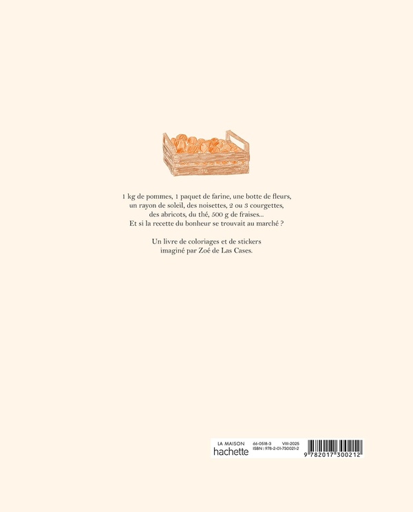 Quatrième de couverture de « CARNET DE COLORIAGES ET DE STICKERS / LE MARCHE »