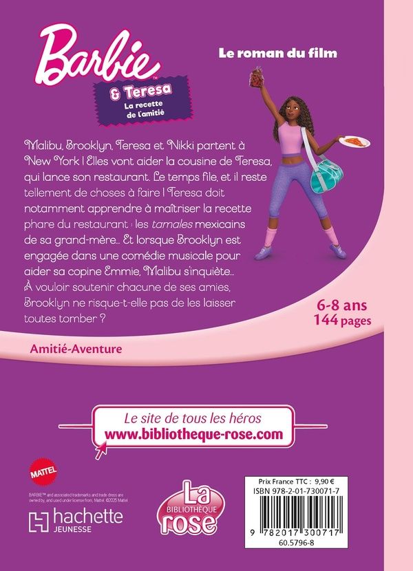 Quatrième de couverture de « Barbie & Teresa, la recette de l'amitié : le roman du film »