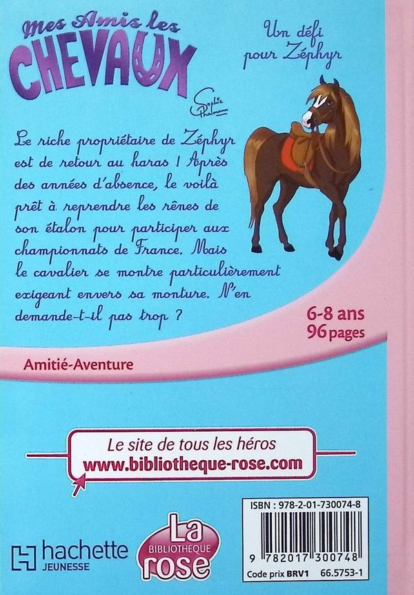 Quatrième de couverture de « Un défi pour Zéphir »