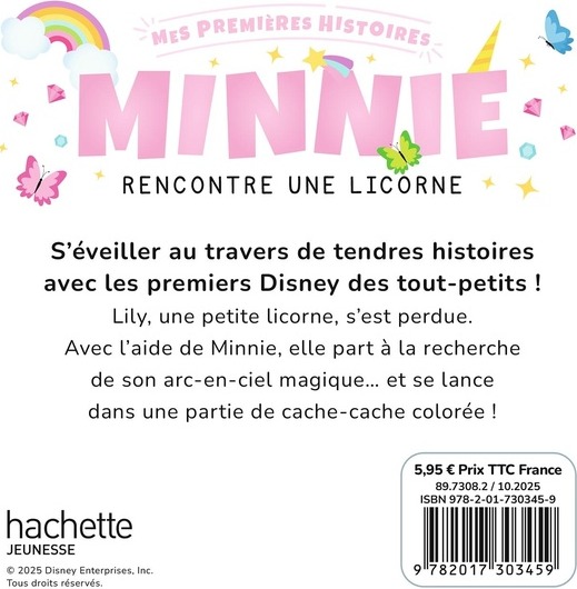 Quatrième de couverture de « DISNEY - MES PREMIERES HISTOIRES - MINNIE RENCONTRE UNE LICORNE - COLLECTOR »