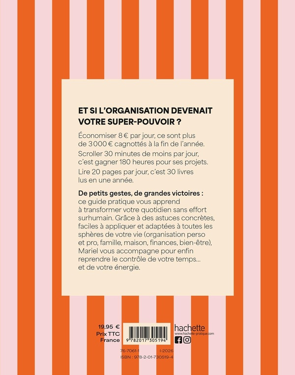 Quatrième de couverture de « Je (re)prends le contrôle : la méthode simple pour organiser sa vie, alléger son quotidien et enfin respirer »