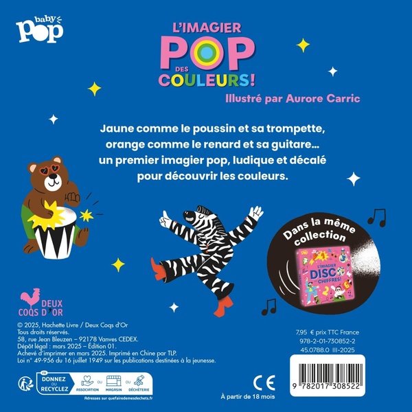 Quatrième de couverture de « L'imagier pop des couleurs ! »