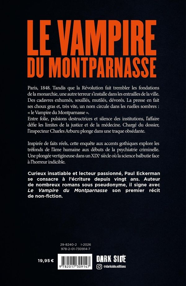Quatrième de couverture de « Le vampire du Montparnasse »