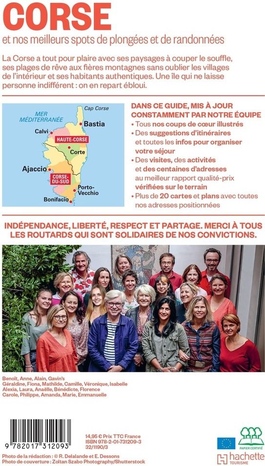 Quatrième de couverture de « Corse : et nos meilleurs spots de plongées et de randonnées »