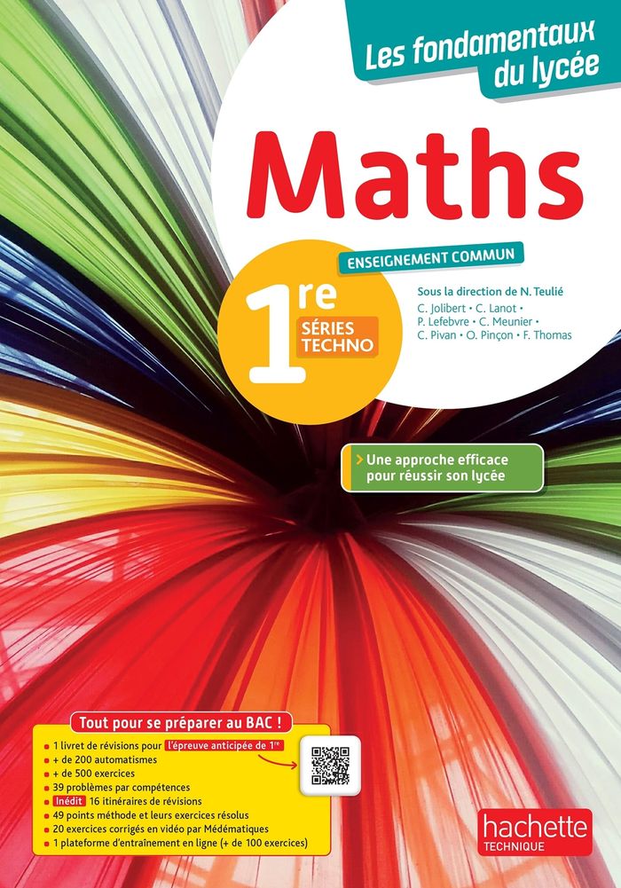 Couverture du livre « Maths séries techno, 1re : enseignement commun », librairie Les Contes Infusés à Corte