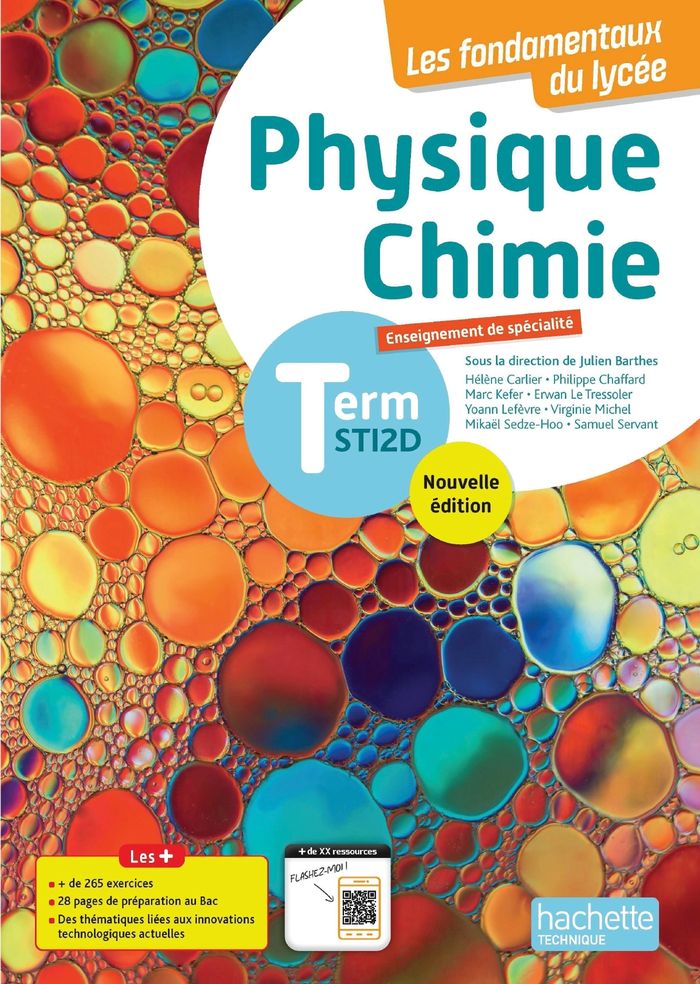 Couverture du livre « Physique, chimie, Term STI2D : enseignement de spécialité » de Julien Barthes, librairie Les Contes Infusés à Corte