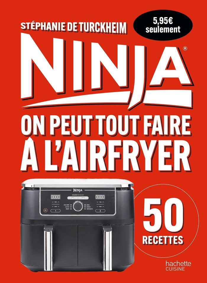 Couverture du livre « Ninja : on peut tout faire à l'airfryer », librairie Les Contes Infusés à Corte