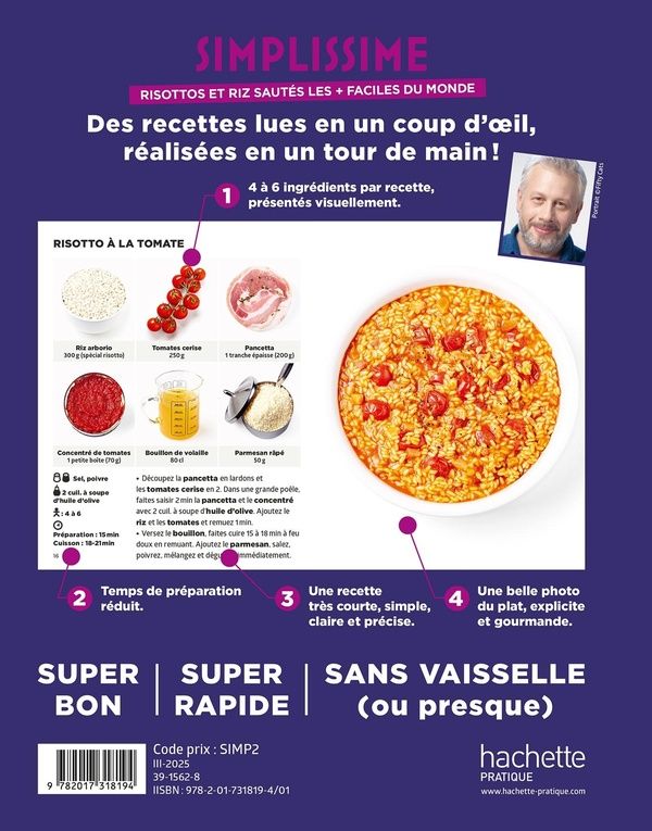 Quatrième de couverture de « Risottos et riz sautés les + faciles du monde »