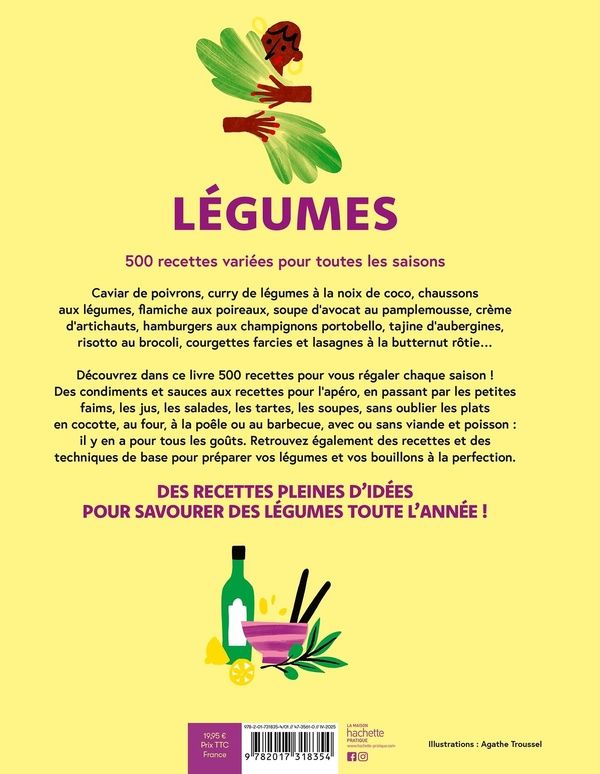 Quatrième de couverture de « Légumes : 500 recettes variées pour toutes les saisons »